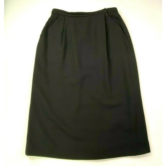 Tahari Dresses & Skirts - Tahari Womens Pencil Skirt Back Slit Pockets Pull On Black Size 14